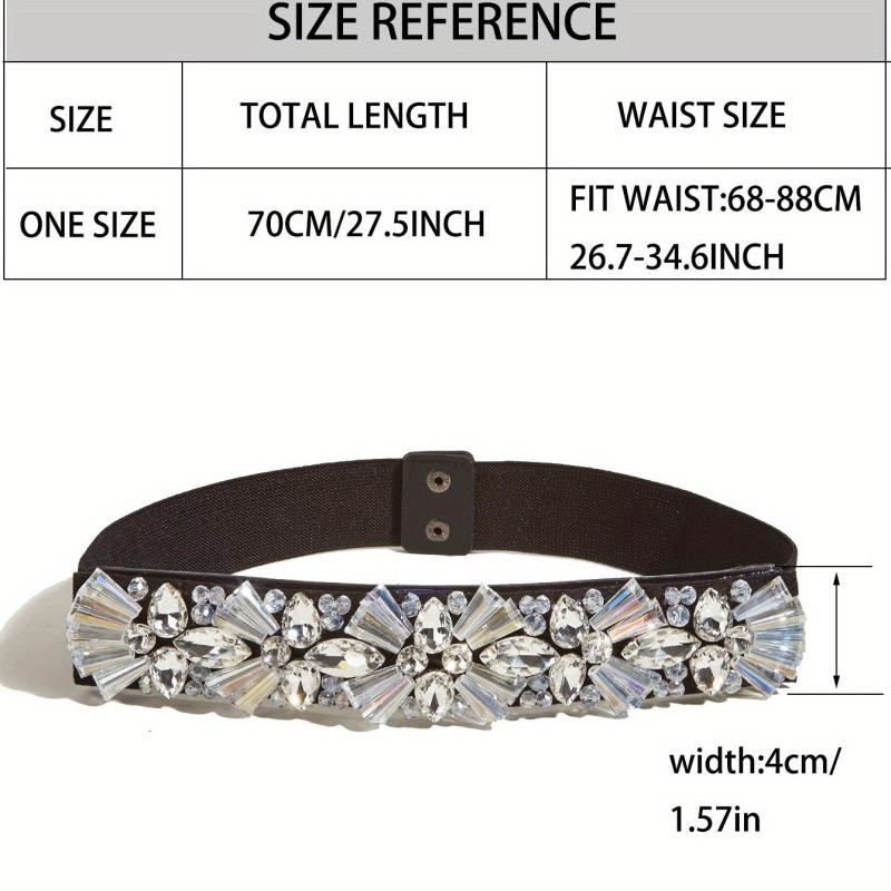 Crystal Sparkly Belt Elastic Wide Waistband Women Dress Girdle
