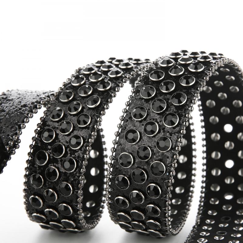 Rhinestone Glitter Punk Belt Y2K Sparkly PU Belt