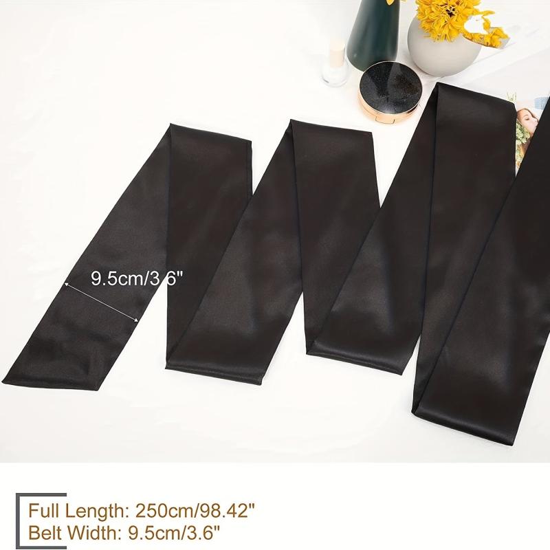 Satin Bowknot Sash Wide Waistband for Women Dress