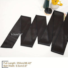 Satin Bowknot Sash Wide Waistband for Women Dress