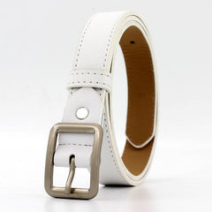 Square Pin Buckle PU Belt Solid Casual Jeans Belt Unisex Vintage Belt
