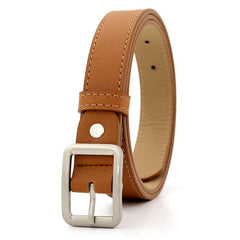 Square Pin Buckle PU Belt Solid Casual Jeans Belt Unisex Vintage Belt