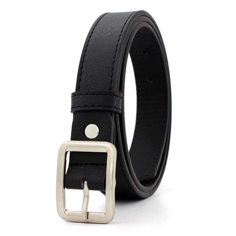 Square Pin Buckle PU Belt Solid Casual Jeans Belt Unisex Vintage Belt