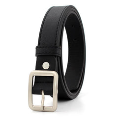 Square Pin Buckle PU Belt Solid Casual Jeans Belt Unisex Vintage Belt