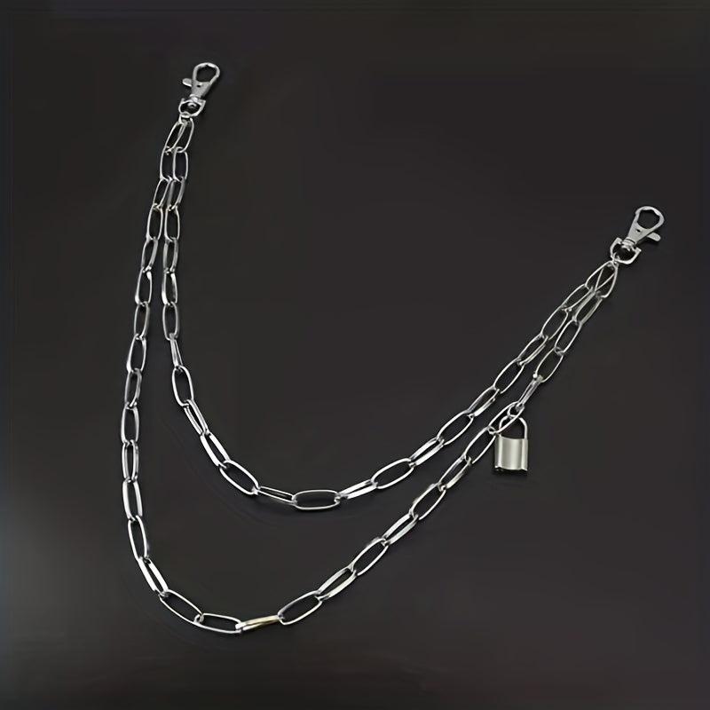 Metal Pants Chain Stylish Punk Lock Chain Jeans Decoration Hip Hop Street Wear