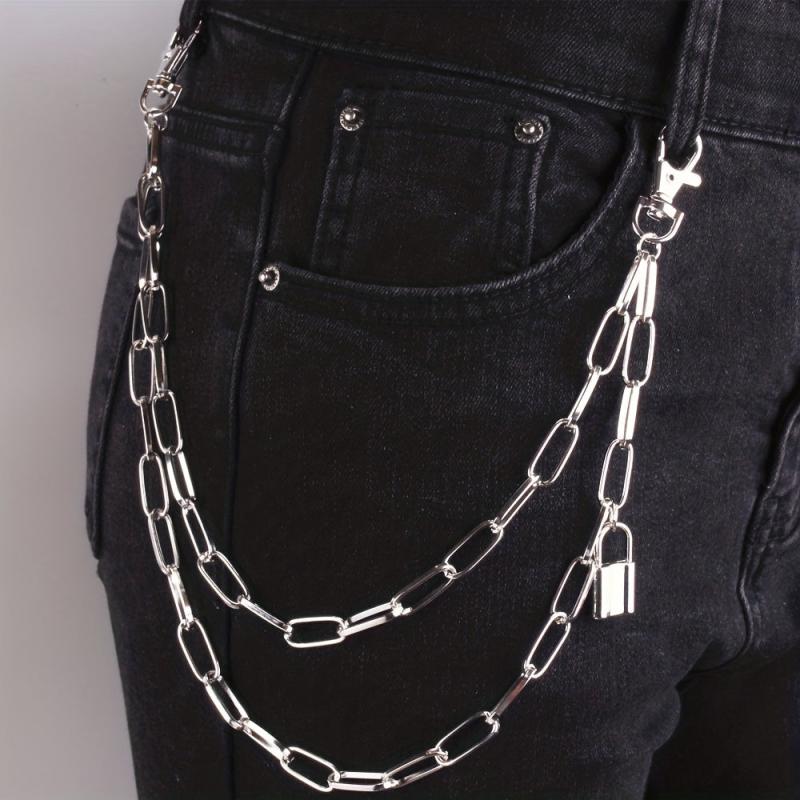 Metal Pants Chain Stylish Punk Lock Chain Jeans Decoration Hip Hop Street Wear