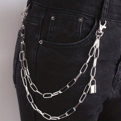 Metal Pants Chain Stylish Punk Lock Chain Jeans Decoration Hip Hop Street Wear