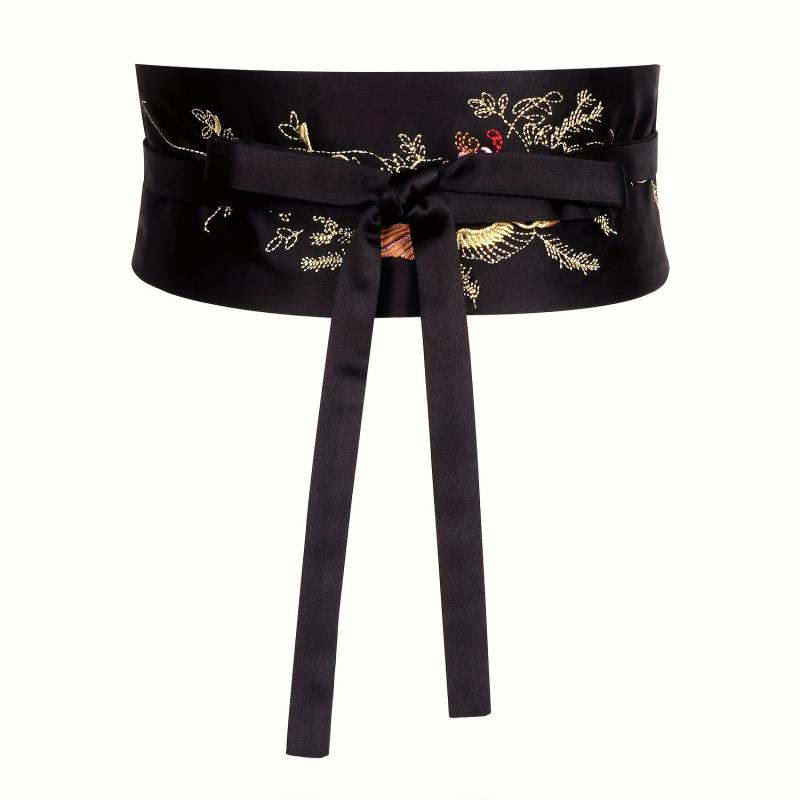 Phoenix Embroidery Wide Belt Vintage Chinese Style Hanfu Waistband