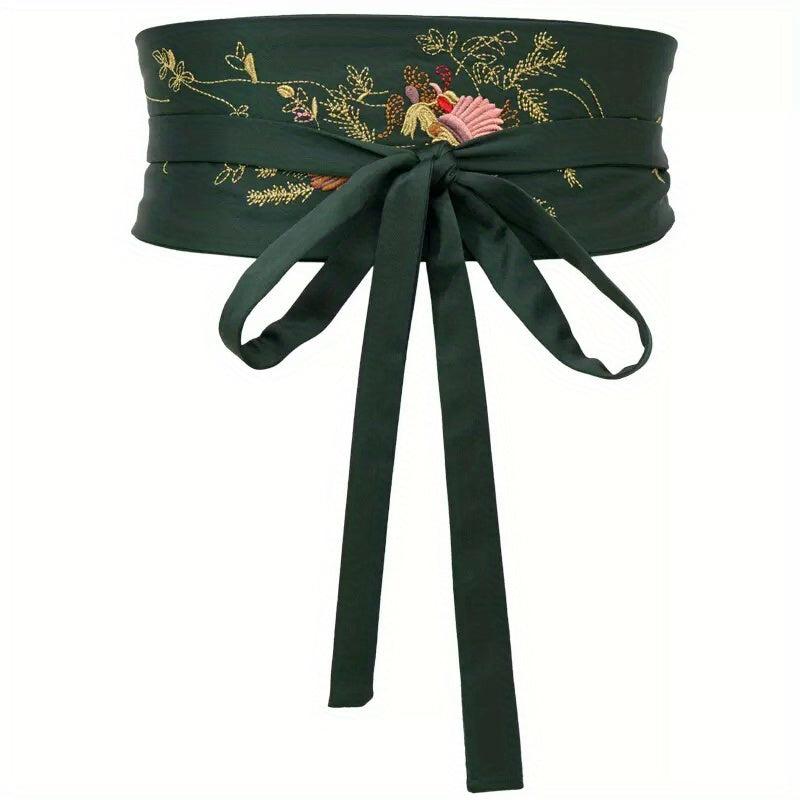 Phoenix Embroidery Wide Belt Vintage Chinese Style Hanfu Waistband