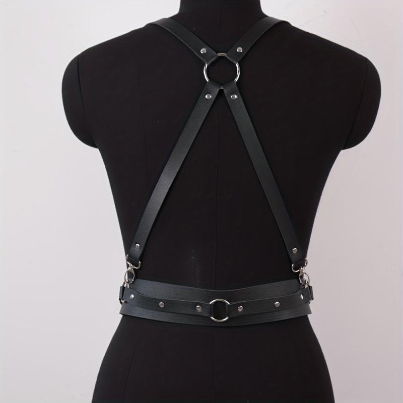  Harness Belt Women Punk PU Leather Waist Belt