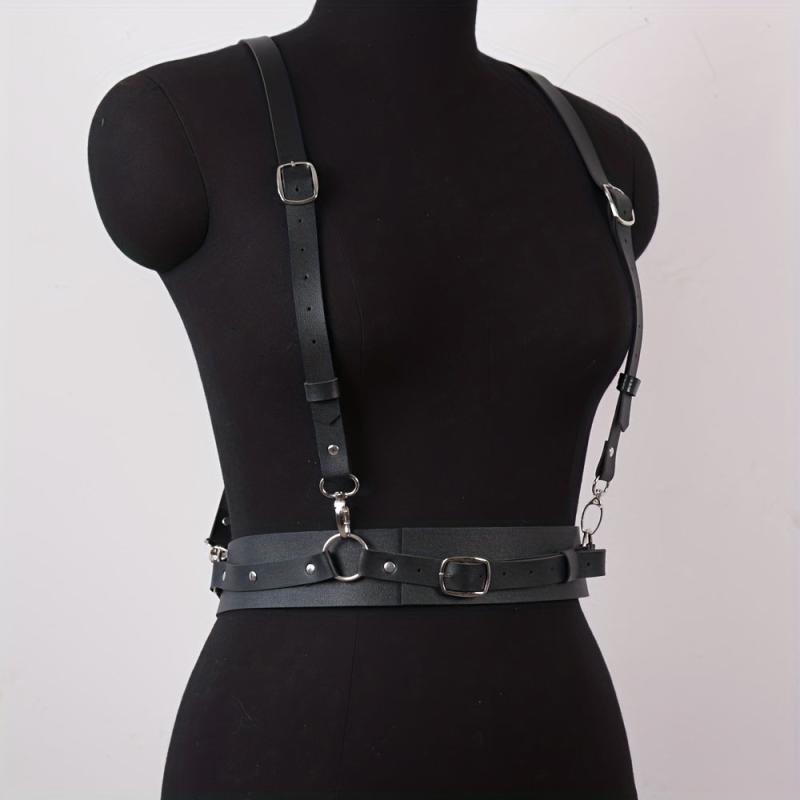  Harness Belt Women Punk PU Leather Waist Belt