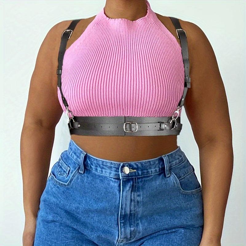  Harness Belt Women Punk PU Leather Waist Belt