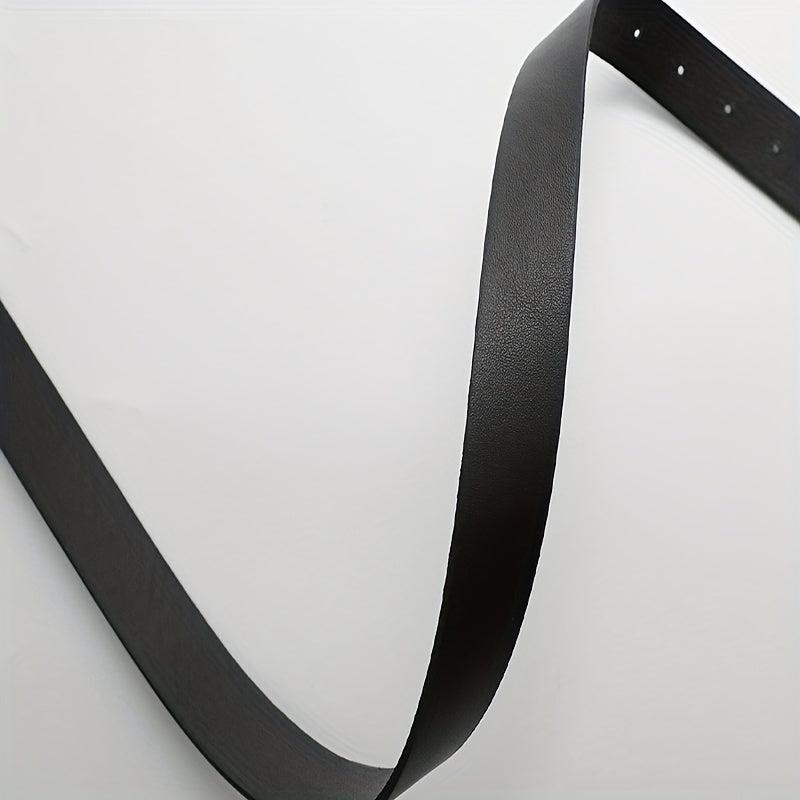 Oval Metal Buckle Belt Casual PU Leather Belt Jeans Pants Belts