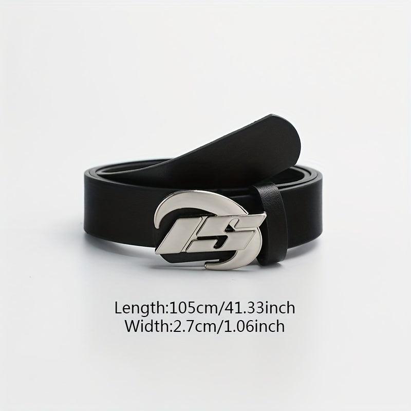 Oval Metal Buckle Belt Casual PU Leather Belt Jeans Pants Belts