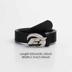 Oval Metal Buckle Belt Casual PU Leather Belt Jeans Pants Belts