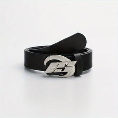 Oval Metal Buckle Belt Casual PU Leather Belt Jeans Pants Belts