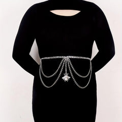  Bee Pendant Waist Chain Silvery Metal Layer Metal Belly Chain