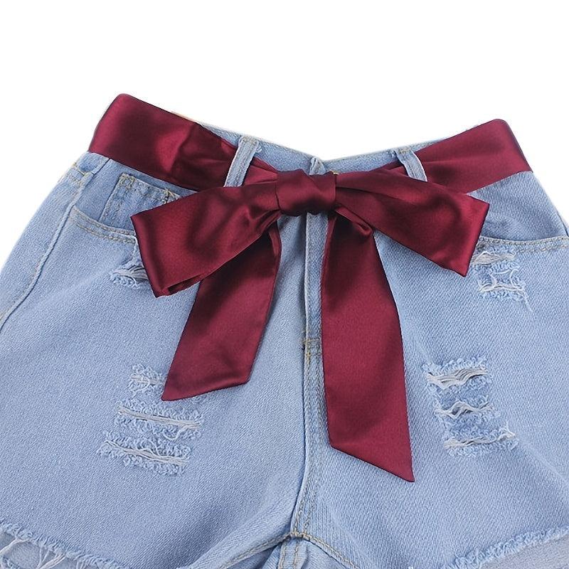 Silk Ribbon Cloth Belt Women's Skirt Student Knotted Wide Girdle