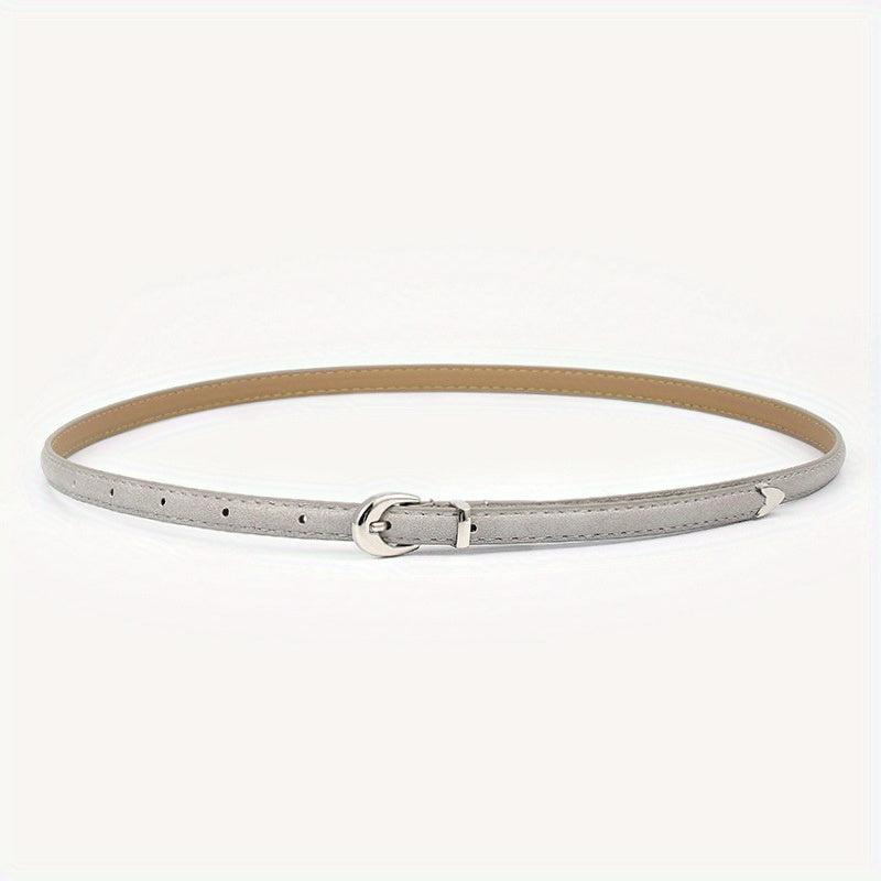 Oval Buckle PU Belt Candy Dress Pants Belt Women Thin Waist Belts