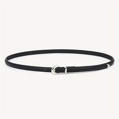 Oval Buckle PU Belt Candy Dress Pants Belt Women Thin Waist Belts