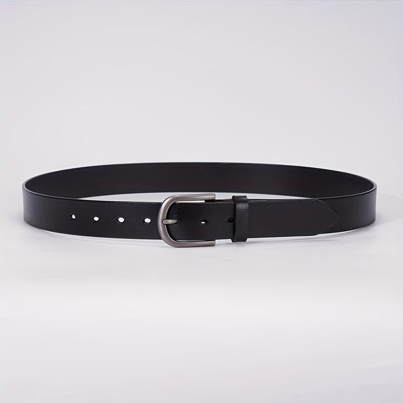 Leather Belt Solid Oval Pin Buckle Belt For Women Men Casual Pants Jeans Belts