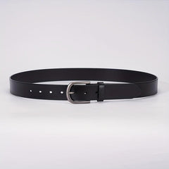 Leather Belt Solid Oval Pin Buckle Belt For Women Men Casual Pants Jeans Belts