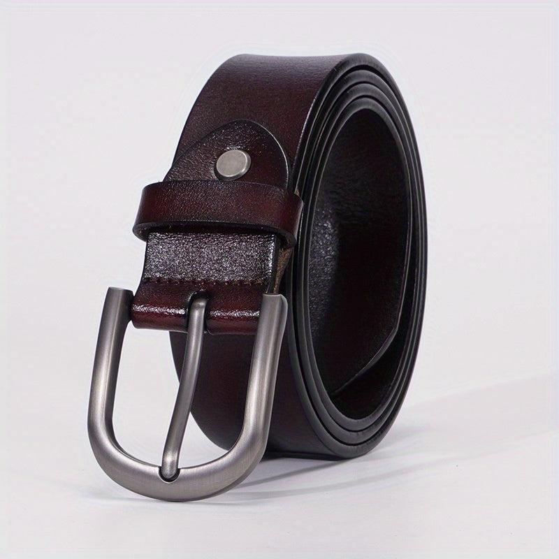 Leather Belt Solid Oval Pin Buckle Belt For Women Men Casual Pants Jeans Belts