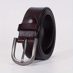 Leather Belt Solid Oval Pin Buckle Belt For Women Men Casual Pants Jeans Belts