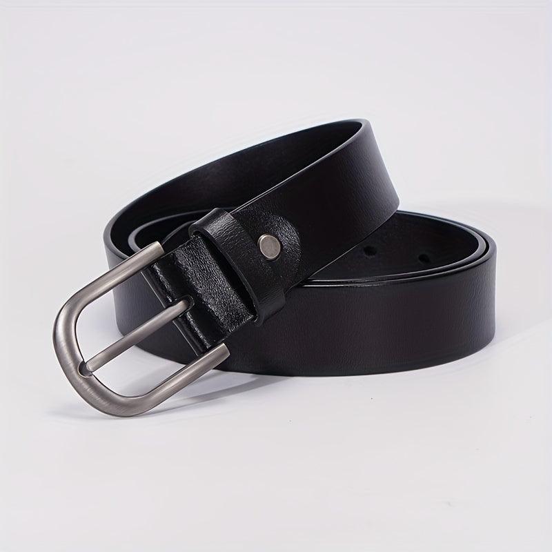Leather Belt Solid Oval Pin Buckle Belt For Women Men Casual Pants Jeans Belts