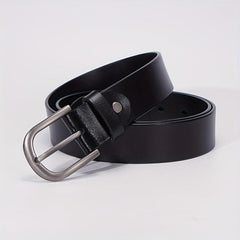 Leather Belt Solid Oval Pin Buckle Belt For Women Men Casual Pants Jeans Belts