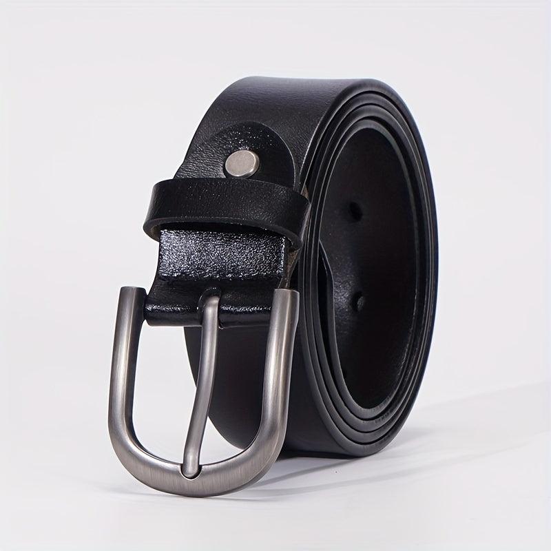Leather Belt Solid Oval Pin Buckle Belt For Women Men Casual Pants Jeans Belts