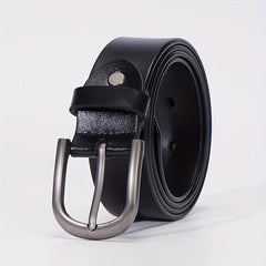 Leather Belt Solid Oval Pin Buckle Belt For Women Men Casual Pants Jeans Belts
