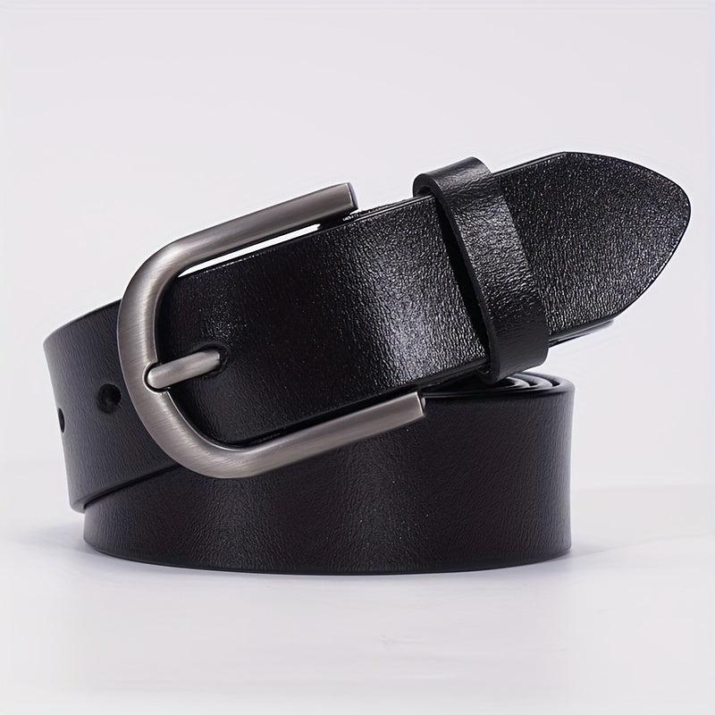 Leather Belt Solid Oval Pin Buckle Belt For Women Men Casual Pants Jeans Belts