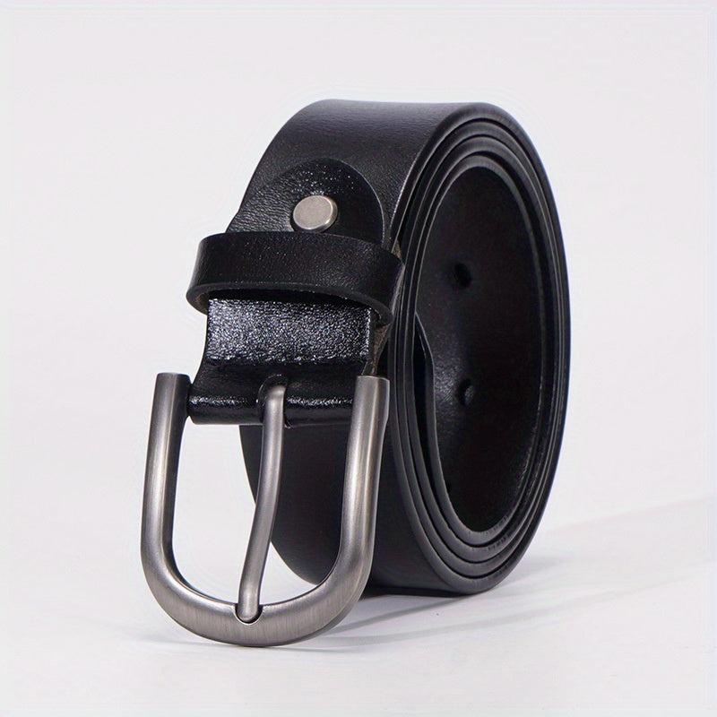 Leather Belt Solid Oval Pin Buckle Belt For Women Men Casual Pants Jeans Belts