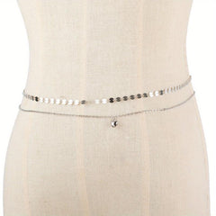 Boho Metal Sequin Waist Chain Double Layer Belly Chain