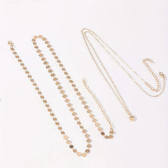 Boho Metal Sequin Waist Chain Double Layer Belly Chain