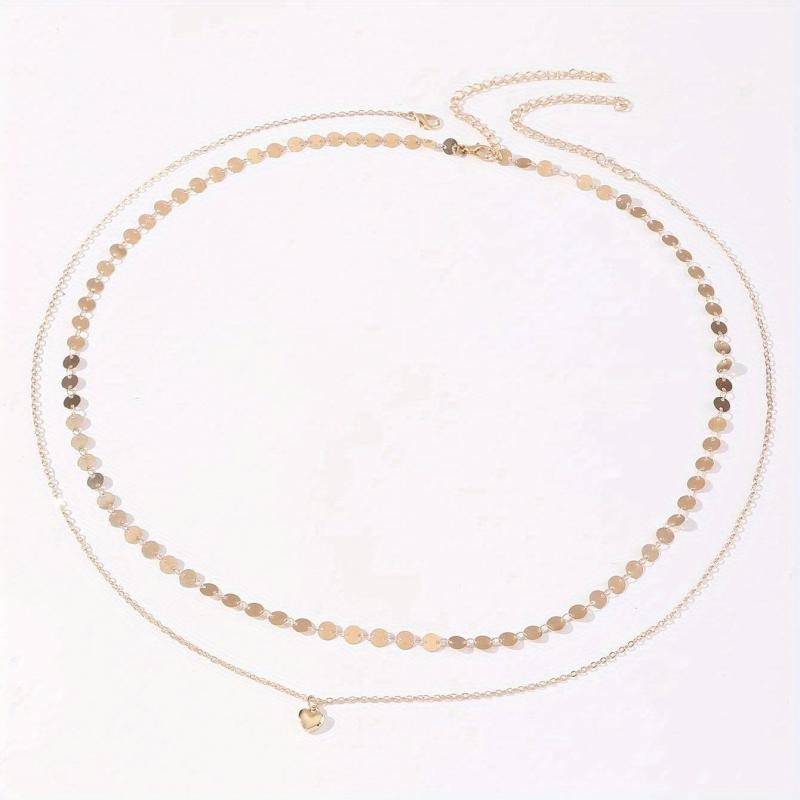 Boho Metal Sequin Waist Chain Double Layer Belly Chain