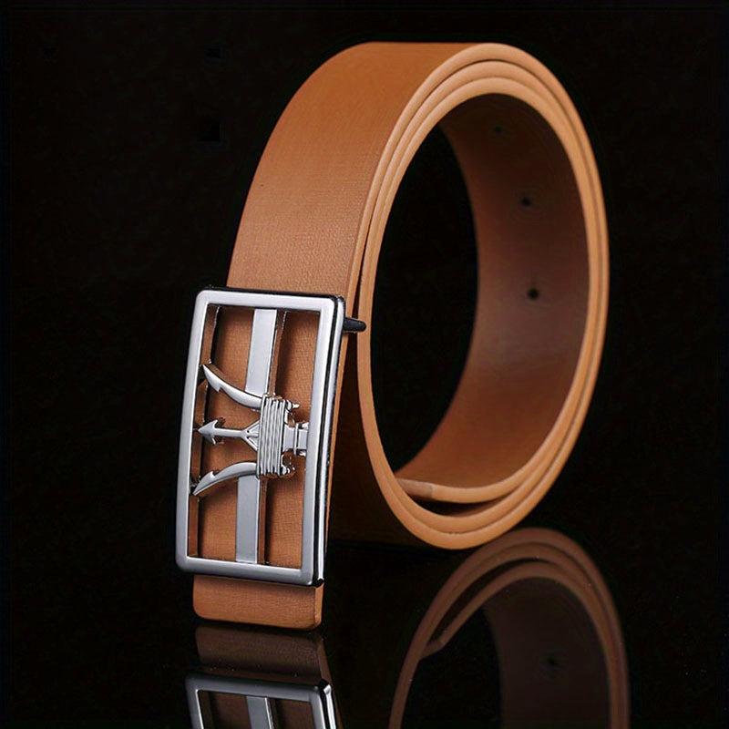 Crown Smooth Plate Buckle Belt For Men