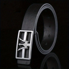 Crown Smooth Plate Buckle Belt For Men