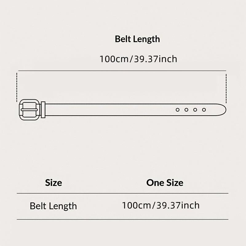 Chain Buckle Belt PU Leather Decor Waist Dress Coat Waistband