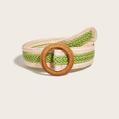Vintage Braided Wax Rope Straw Belt