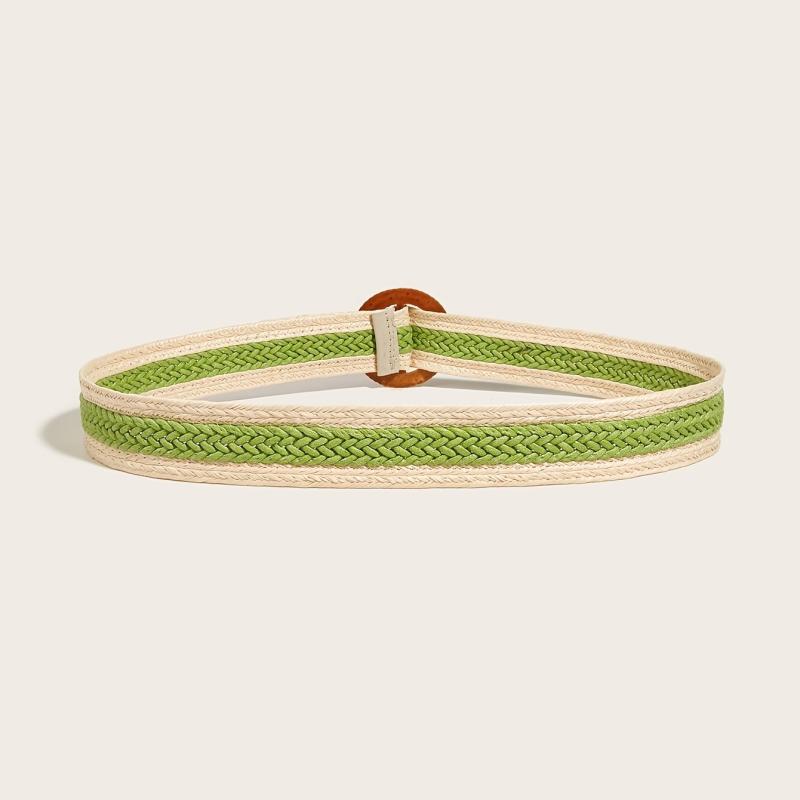 Vintage Braided Wax Rope Straw Belt