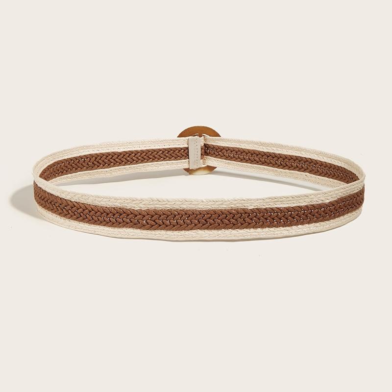Vintage Braided Wax Rope Straw Belt