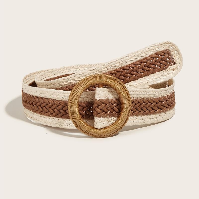 Vintage Braided Wax Rope Straw Belt