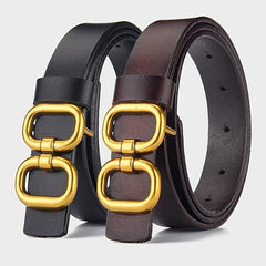 Double Ring Buckle Waist Belt for Jeans Pants