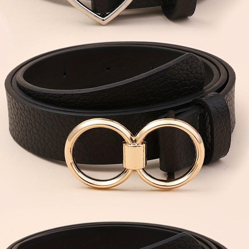 Stylish Buckle Belt Solid Jeans Pants Belt Vintage Dress Girdle For Women