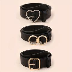 Stylish Buckle Belt Solid Jeans Pants Belt Vintage Dress Girdle For Women