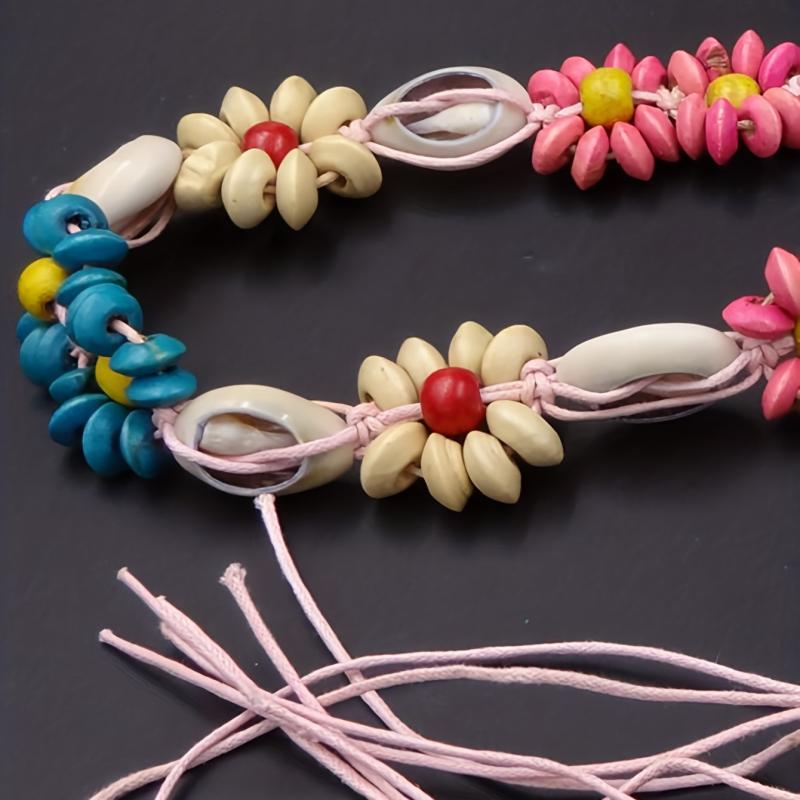 Bohemian Flower Sash Belt Colorful Beads Waist Belt