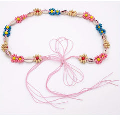 Bohemian Flower Sash Belt Colorful Beads Waist Belt