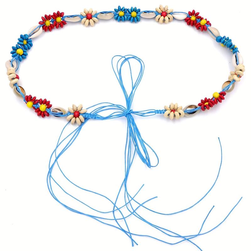 Bohemian Flower Sash Belt Colorful Beads Waist Belt